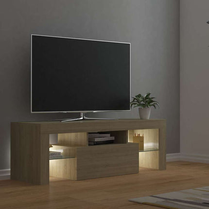 TV-bänk med LED-belysning sonomaek 120x35x40 cm