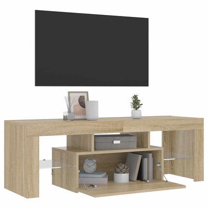 TV-bänk med LED-belysning sonomaek 120x35x40 cm