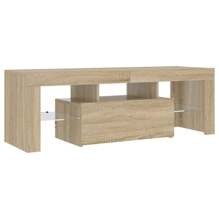 TV-bänk med LED-belysning sonomaek 120x35x40 cm
