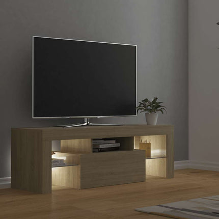 TV-bänk med LED-belysning sonomaek 120x35x40 cm