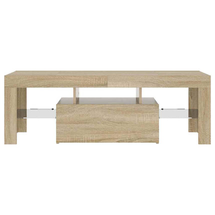 TV-bänk med LED-belysning sonomaek 120x35x40 cm