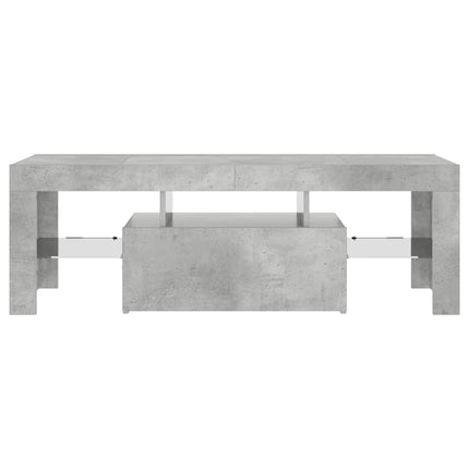 TV-bänk med LED-belysning betonggrå 120x35x40 cm