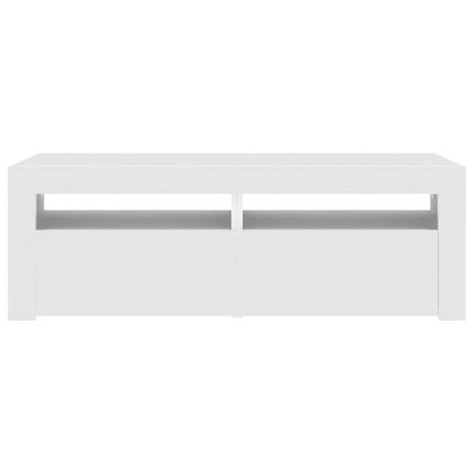 TV-bänk med LED-belysning vit 120x35x40 cm