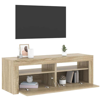 TV-bänk med LED-belysning sonomaek 120x35x40 cm