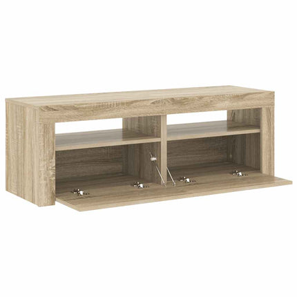 TV-bänk med LED-belysning sonomaek 120x35x40 cm
