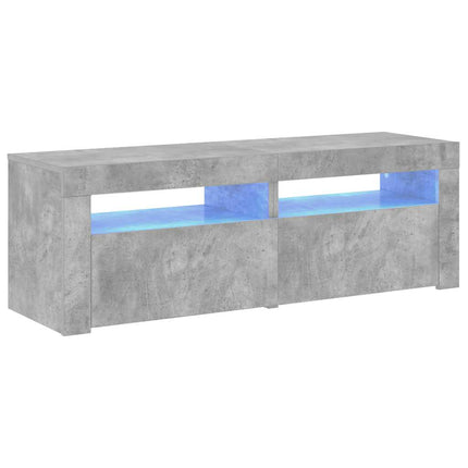 TV-bänk med LED-belysning betonggrå 120x35x40 cm
