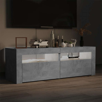 TV-bänk med LED-belysning betonggrå 120x35x40 cm