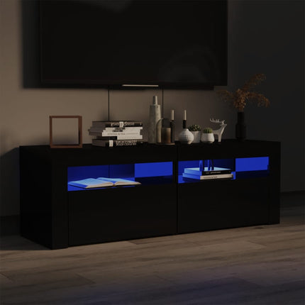 Tv-Bänk Med Led-Lampor 120X35X40 Cm Konstruerat Trä