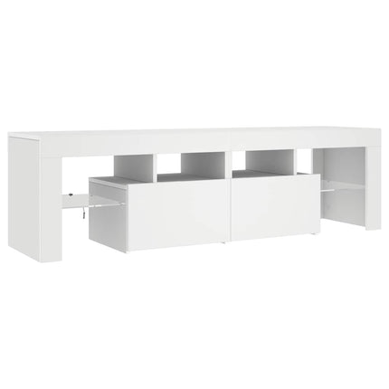 Tv-bänk med LED-belysning vit 140x36,5x40 cm