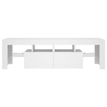 Tv-bänk med LED-belysning vit 140x36,5x40 cm