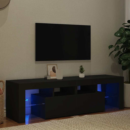 Tv-Bänk Med Led-Lampor 140X36,5X40 Cm Konstruerat Trä