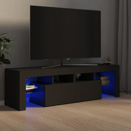 Tv-Bänk Med Led-Lampor 140X36,5X40 Cm Konstruerat Trä