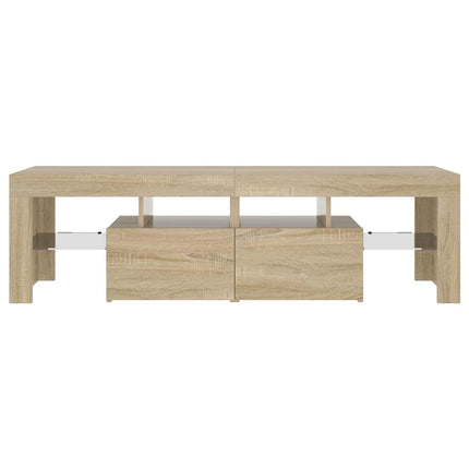 Tv-bänk med LED-belysning sonoma-ek 140x36,5x40 cm