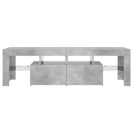 Tv-bänk med LED-belysning betonggrå 140x36,5x40 cm