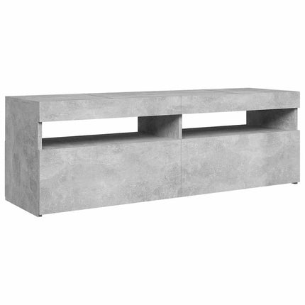 TV-bänk med LED-belysning betonggrå 120x35x40 cm