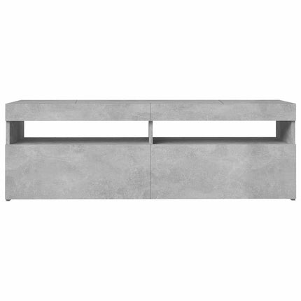 TV-bänk med LED-belysning betonggrå 120x35x40 cm