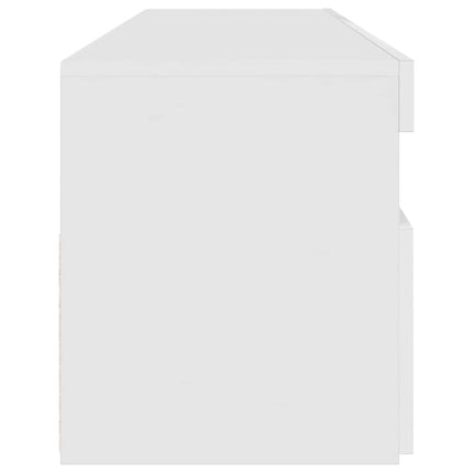 TV-bänk med LED-belysning vit 90x35x40 cm