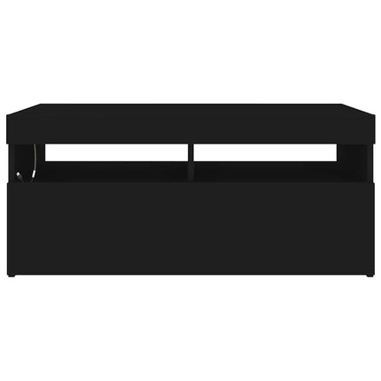 TV-bänk med LED-belysning svart 90x35x40 cm