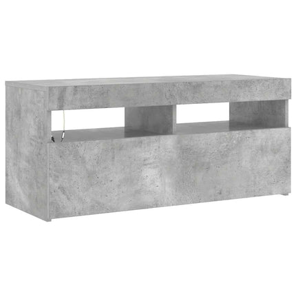 TV-bänk med LED-belysning betonggrå 90x35x40 cm