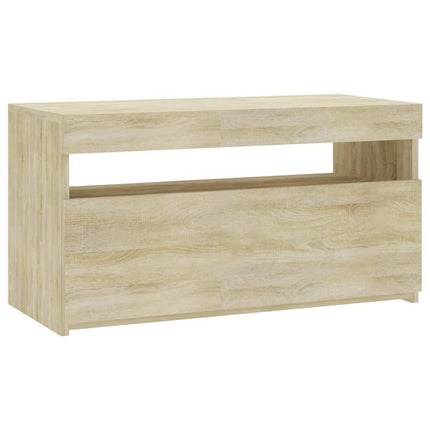 Tv-bänk med LED-belysning sonoma-ek 75x35x40 cm