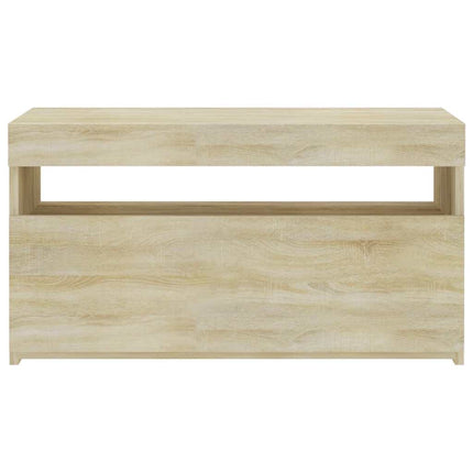 Tv-bänk med LED-belysning sonoma-ek 75x35x40 cm