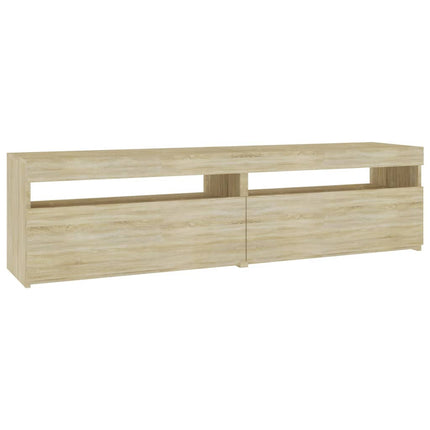Tv-bänkar med LED-belysning 2 st sonoma-ek 75x35x40 cm