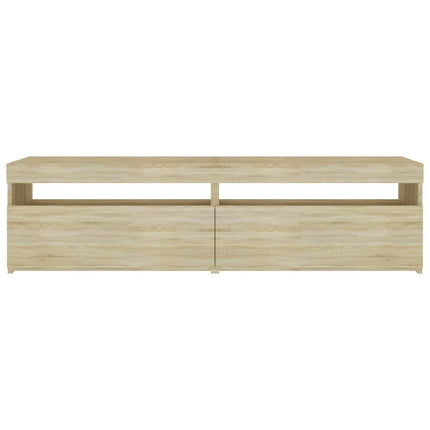 Tv-bänkar med LED-belysning 2 st sonoma-ek 75x35x40 cm