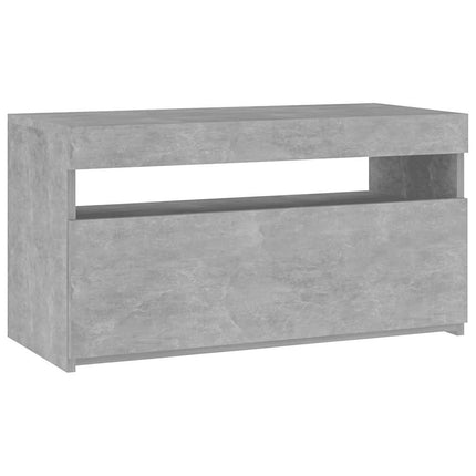 Tv-bänk med LED-belysning betonggrå 75x35x40 cm