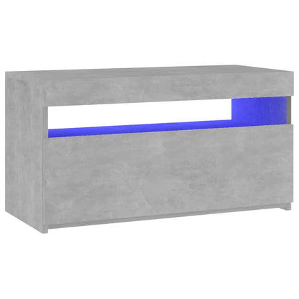 Tv-bänk med LED-belysning betonggrå 75x35x40 cm