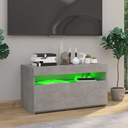 Tv-bänk med LED-belysning betonggrå 75x35x40 cm