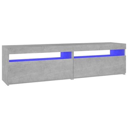 Tv-bänkar med LED-belysning 2 st betonggrå 75x35x40 cm