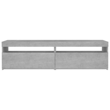 Tv-bänkar med LED-belysning 2 st betonggrå 75x35x40 cm