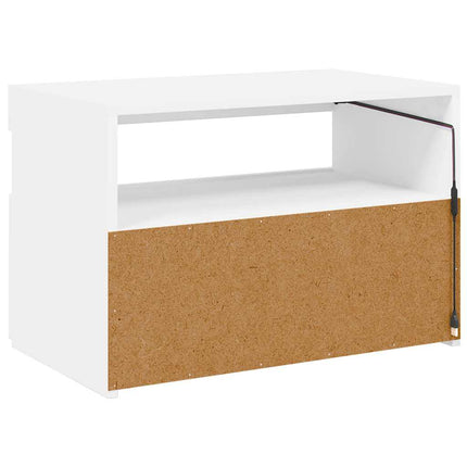 TV-bänk med LED-belysning vit 60x35x40 cm