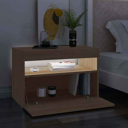 TV-bänk med LED-belysning sonoma-ek 60x35x40 cm