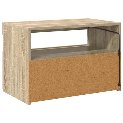 TV-bänk med LED-belysning sonoma-ek 60x35x40 cm