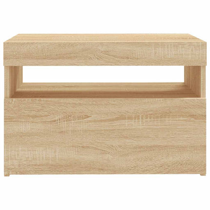 TV-bänk med LED-belysning sonoma-ek 60x35x40 cm