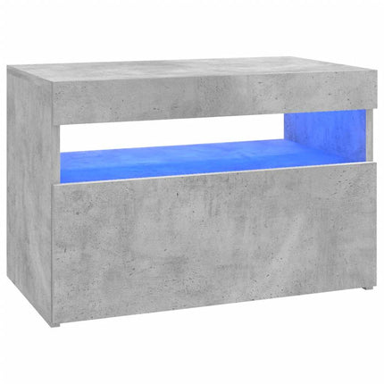 TV-bänk med LED-belysning betonggrå 60x35x40 cm