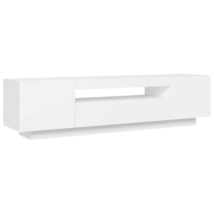 TV-bänk med LED-belysning vit 160x35x40 cm
