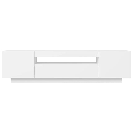 TV-bänk med LED-belysning vit 160x35x40 cm