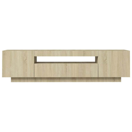 TV-bänk med LED-belysning sonoma-ek 160x35x40 cm