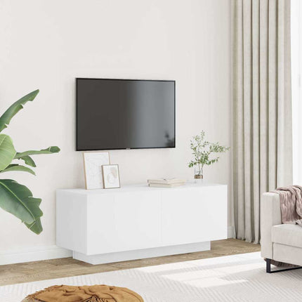 Tv-bänk vit 100x35x40 cm konstruerat trä