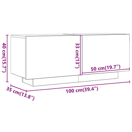 TV-skåp sonoma-ek 100x35x40 cm konstruerat trä