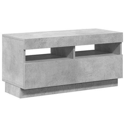 TV-bänk med LED-belysning betonggrå 80x35x40 cm