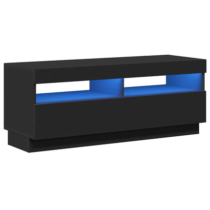 TV-bänk med LED-belysning svart 100x35x40 cm