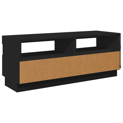 TV-bänk med LED-belysning svart 100x35x40 cm