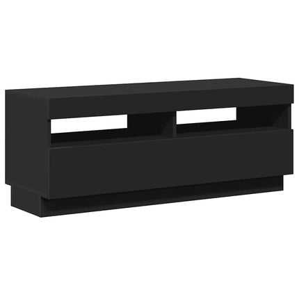 TV-bänk med LED-belysning svart 100x35x40 cm
