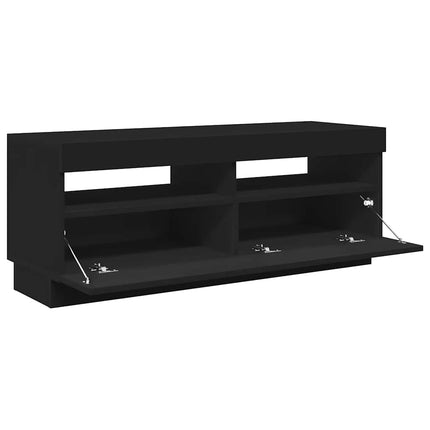 TV-bänk med LED-belysning svart 100x35x40 cm