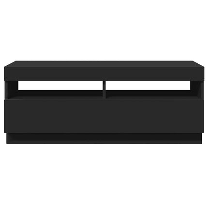 TV-bänk med LED-belysning svart 100x35x40 cm