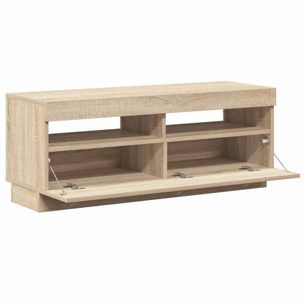 TV-bänk med LED-belysning sonoma-ek 100x35x40 cm