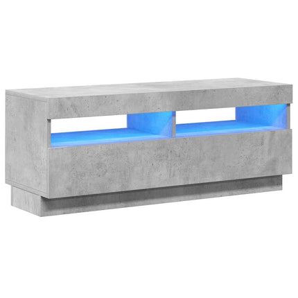 TV-bänk med LED-belysning betonggrå 100x35x40 cm